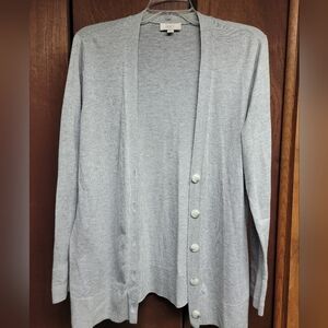 Loft‎ Boyfriend Gray Open Front Cardigan Sweater
